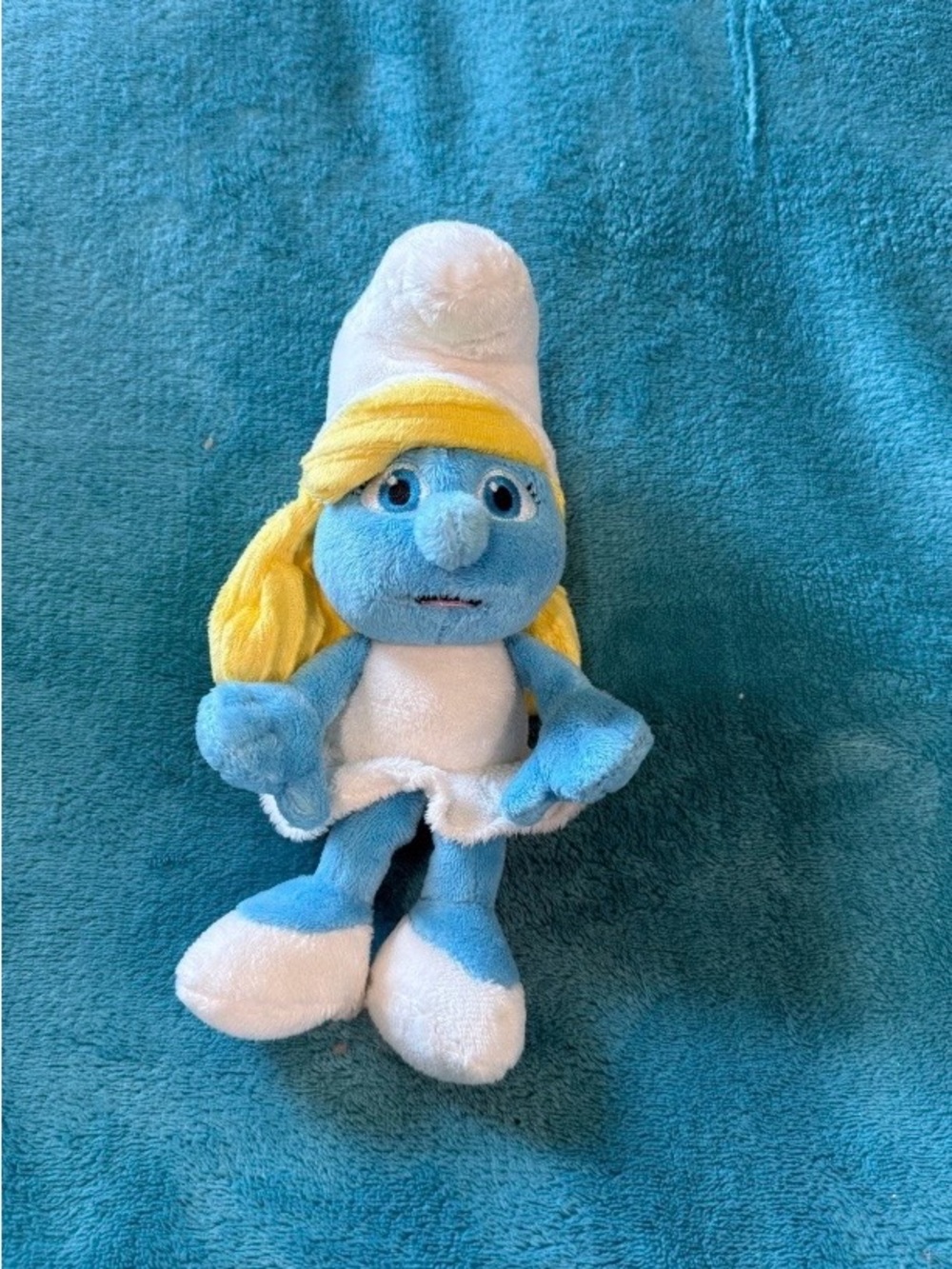 Smurfette-Inspired Blue & Yellow Plush Doll - Soft Kids Stuffed Toy